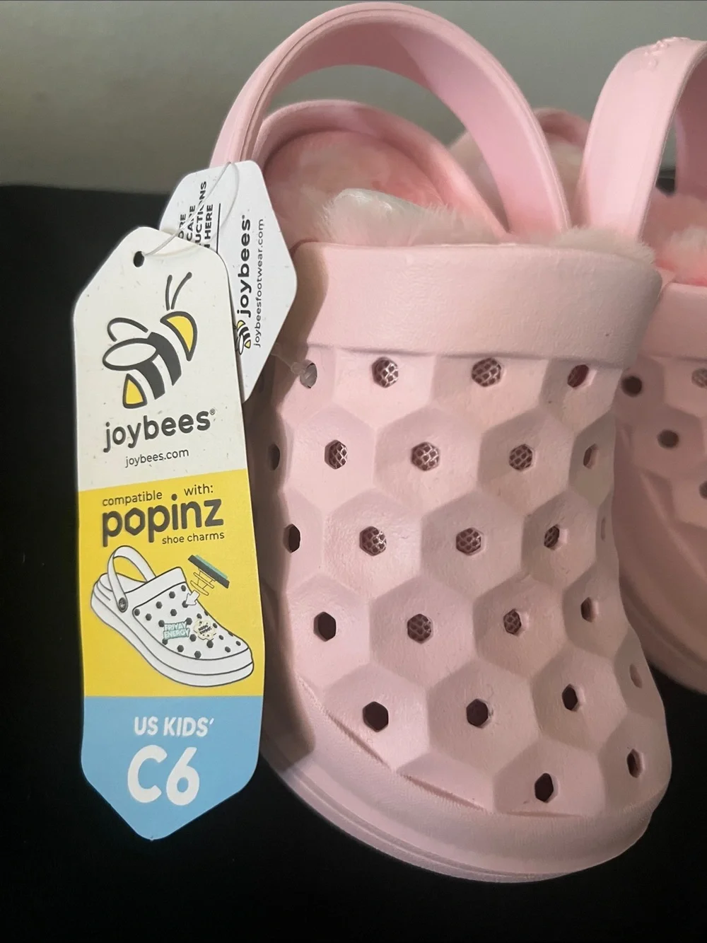 Joybees Kids Pink Fuzzy Clog Slip-On Shoes